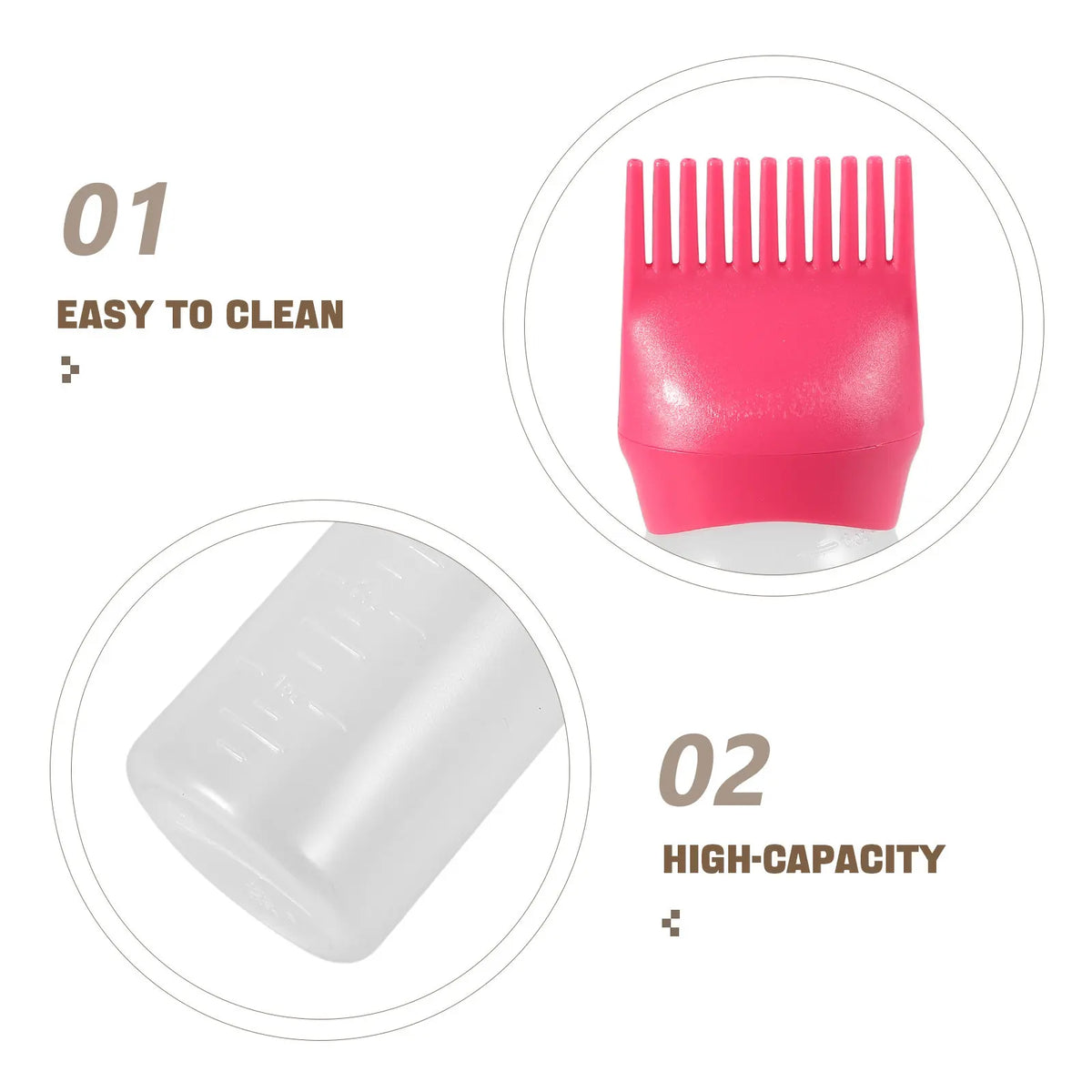 3-Pack Hair Dye Applicator Bottles with Comb Teeth – Root Touch-Up Hair Dye Applicator QXL