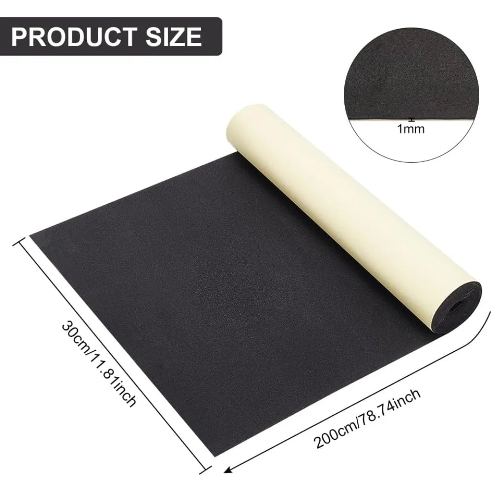1mm Self-Adhesive EVA Foam Roll 78.7x11.8" Black Padding Sheet EVA Foam Padding Roll QXL
