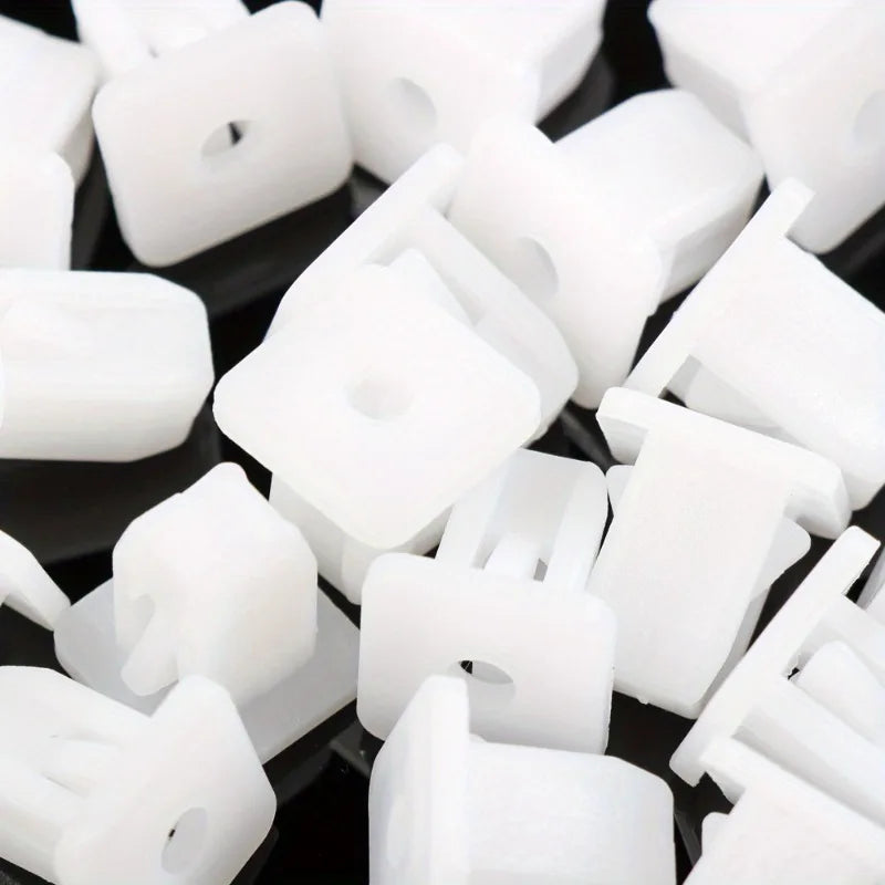 White Square Auto Trim Panel Clips | Bumper Retainer Fasteners Auto Panel Fastener Clips QXL