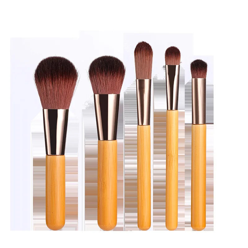 5-Piece Mini Makeup Brush Set | Bamboo Handle, Gift Box Mini Makeup Brush Set QXL