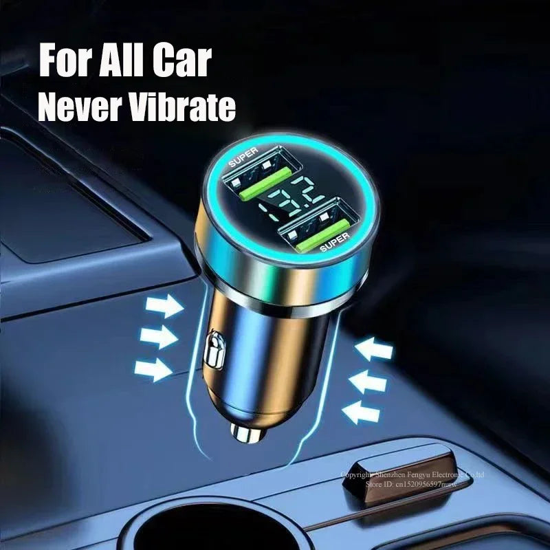 240W Dual USB Car Charger Fast Charging Digital Display Car USB Charger QXL