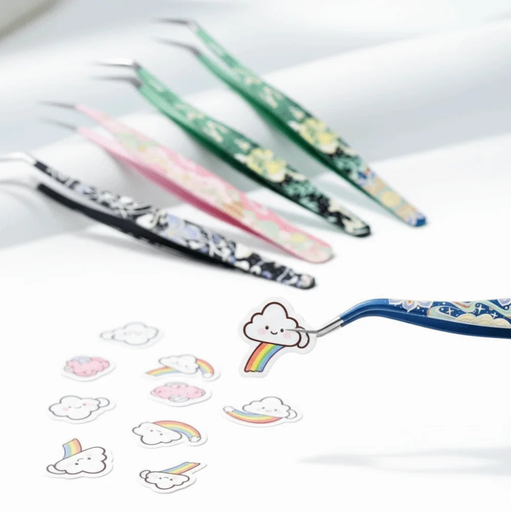 Anti-Static Curved Lash Tweezers | Stainless Steel Extensions Eyelash Tweezers QXL