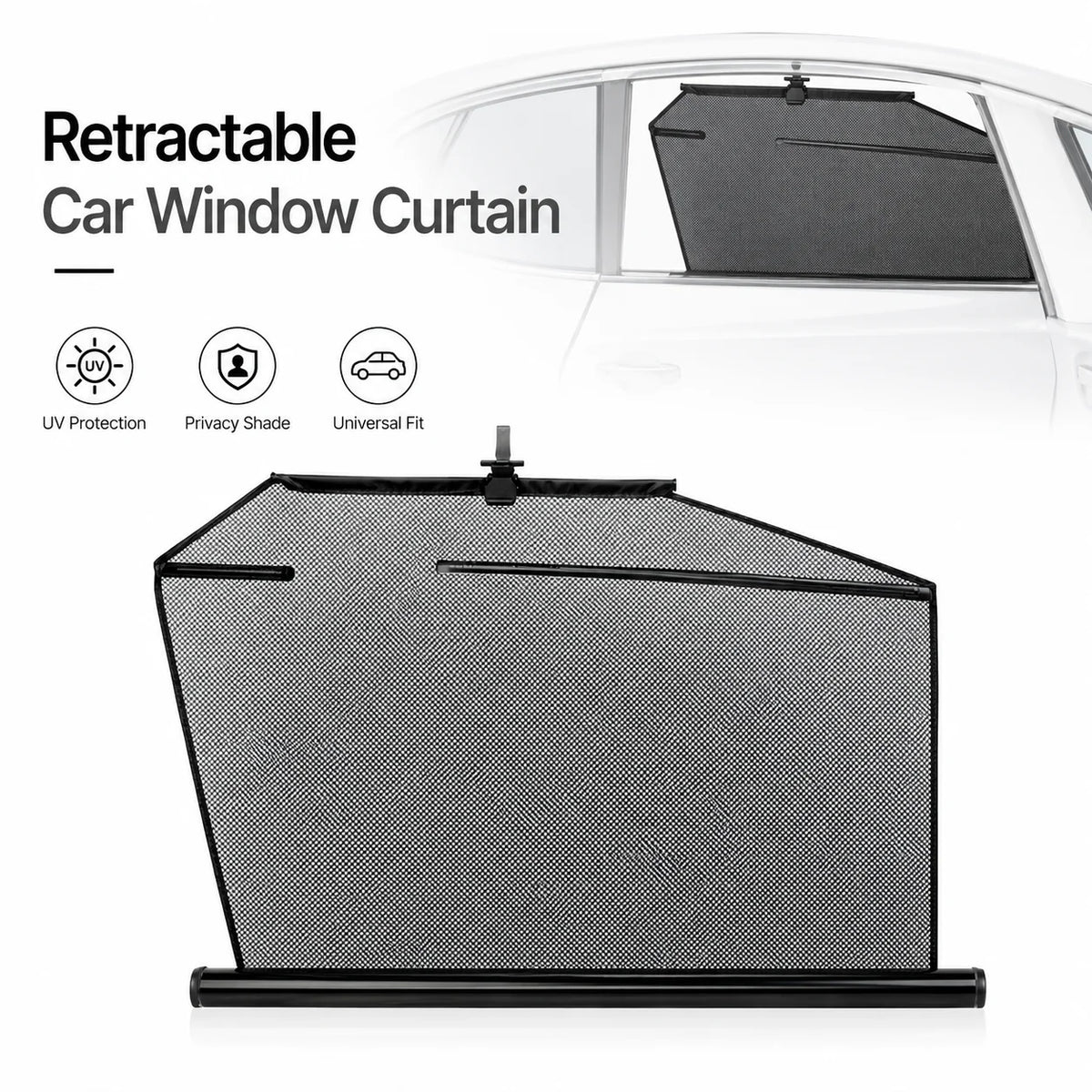 Retractable Car Side Window Sunshade | UV Mesh Curtain Car Window Sunshade QXL