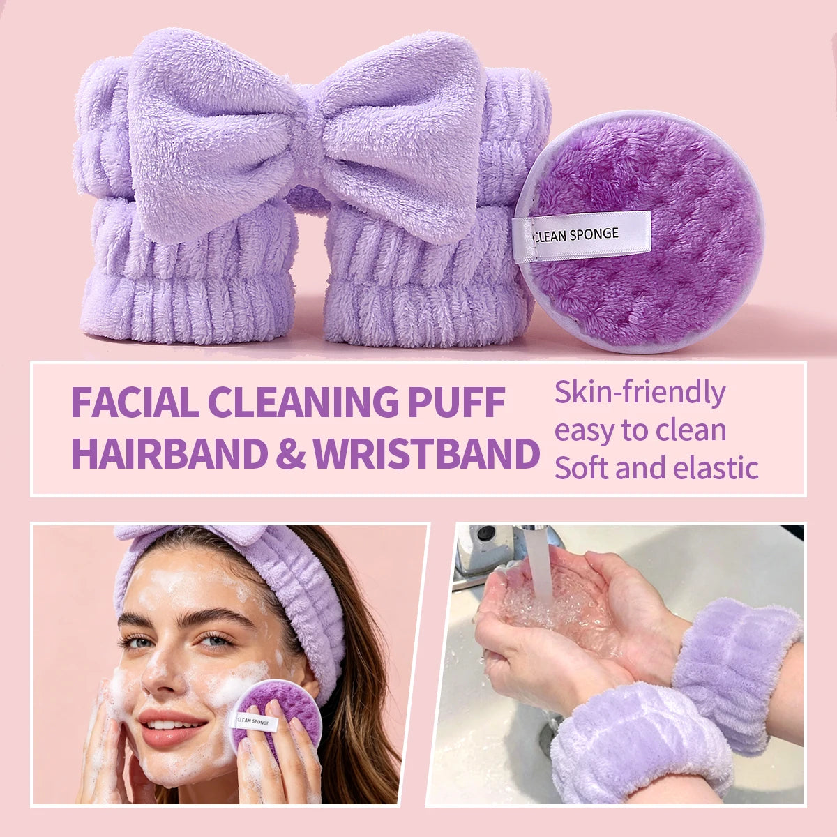 20-Pc Purple Makeup Sponge & Skincare Tool Set | KOSSHOW Makeup Sponge Set QXL