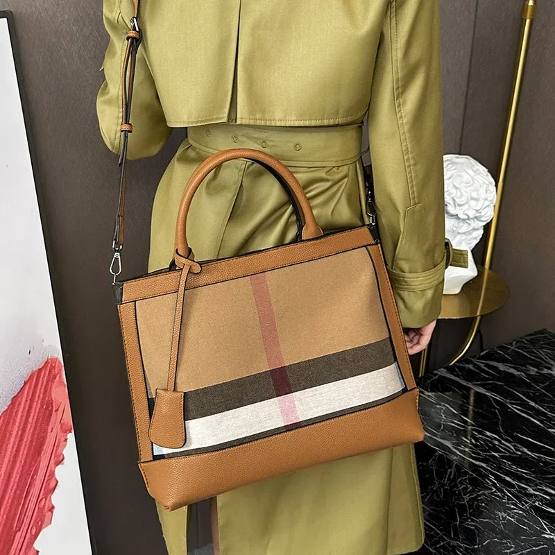 Minimalist Faux Leather Diaper Bag | Large Shoulder Tote Diaper Bag QXL