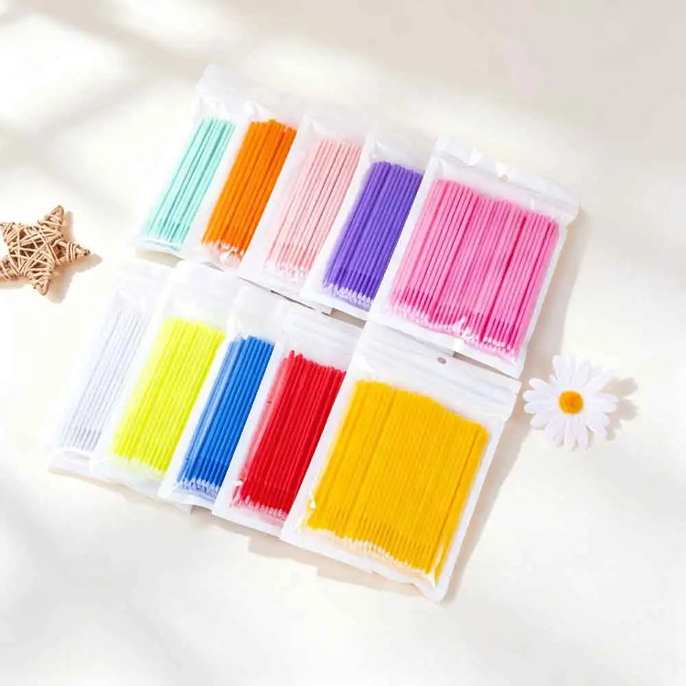 100-Pack Disposable Micro Brushes for Eyelash Extensions Disposable Micro Brushes QXL
