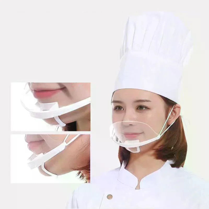20-Pack Clear Transparent Face Masks | Reusable Splash Guard Transparent Face Mask QXL