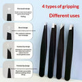 4-Piece Stainless Steel Eyebrow Tweezer Set – Slant & Flat Tip Eyebrow Tweezer Set QXL Default Title