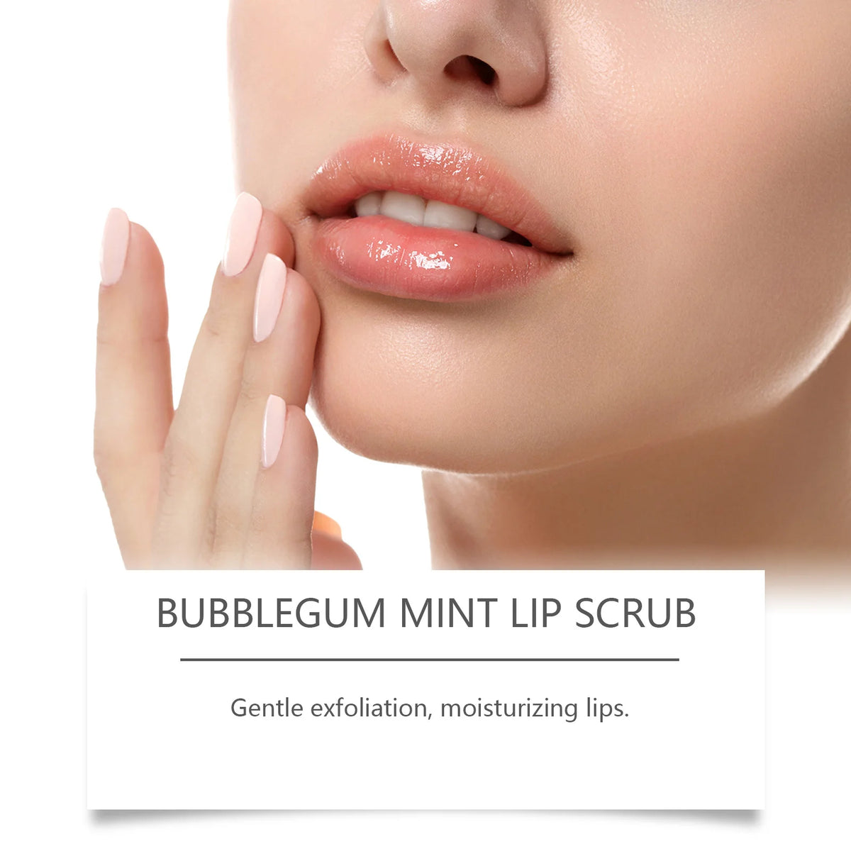 Strawberry Mint Sea Salt Lip Scrub | Exfoliate & Smooth Lips Lip Exfoliator Scrub QXL