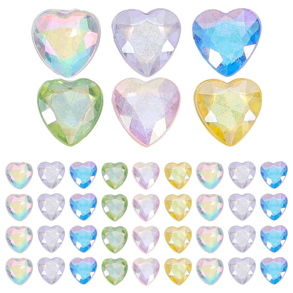 Heart Resin Nail Charms Rhinestones Kit – DIY Nail Art Gems Nail Art Charms Kit QXL