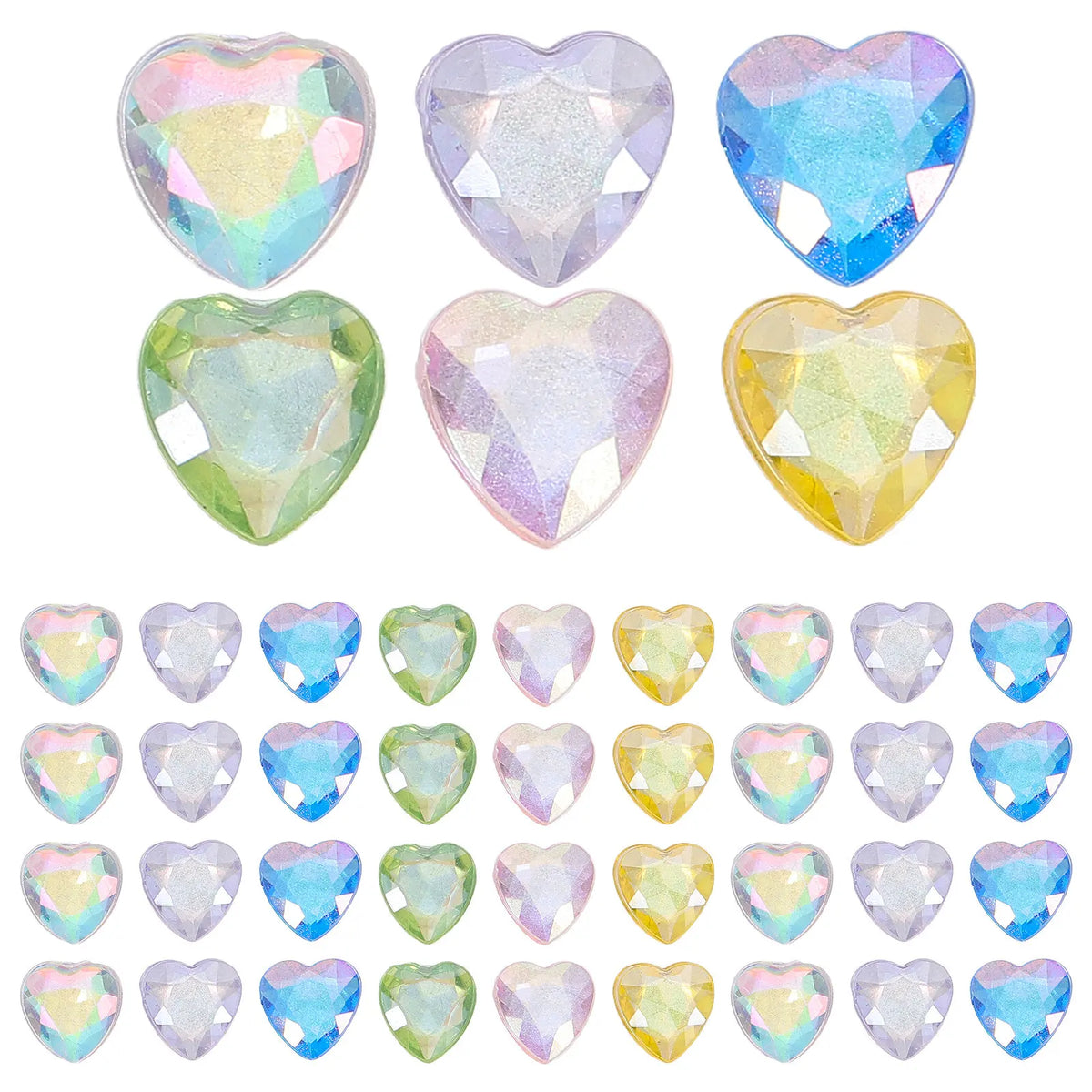 Heart Resin Nail Charms Rhinestones Kit – DIY Nail Art Gems Nail Art Charms Kit QXL