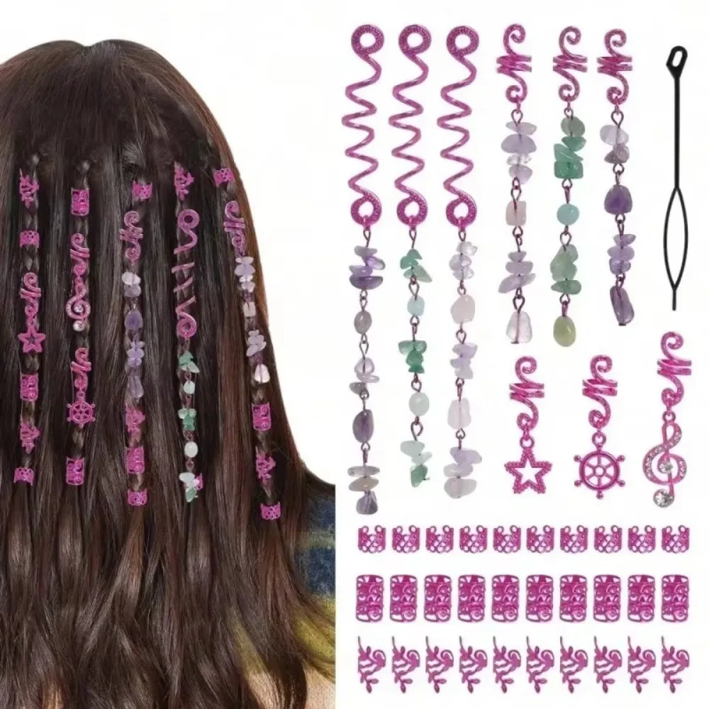 10-Pack 3D Rose Viking Dreadlock Bead Cuffs & Hair Rings Dreadlock Hair Beads QXL