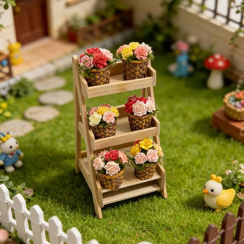 6-Piece Miniature Potted Flowers Set for Dollhouse Décor Dollhouse Miniatures QXL