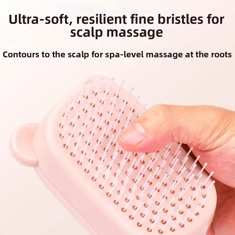 Self-Cleaning Retractable Hair Brush | Anti-Static Scalp Massager Scalp Massage Brush QXL
