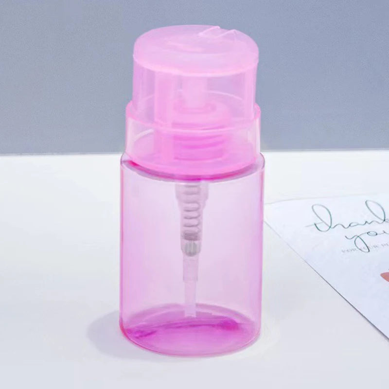 Refillable Press Pump Dispenser Bottle | Nail Polish Remover Nail Pump Dispenser QXL Pink
