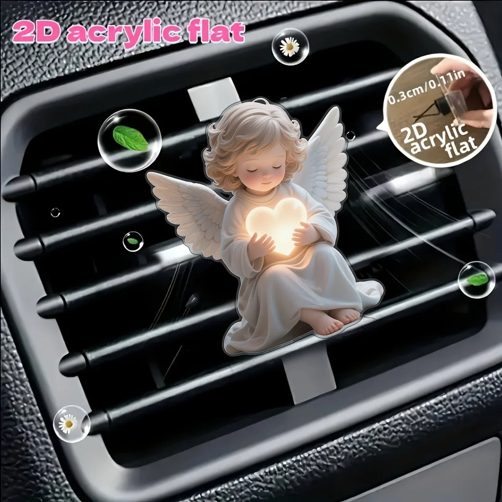 Angel Heart Acrylic Car Air Vent Clip Fragrance Diffuser Car Vent Diffuser QXL