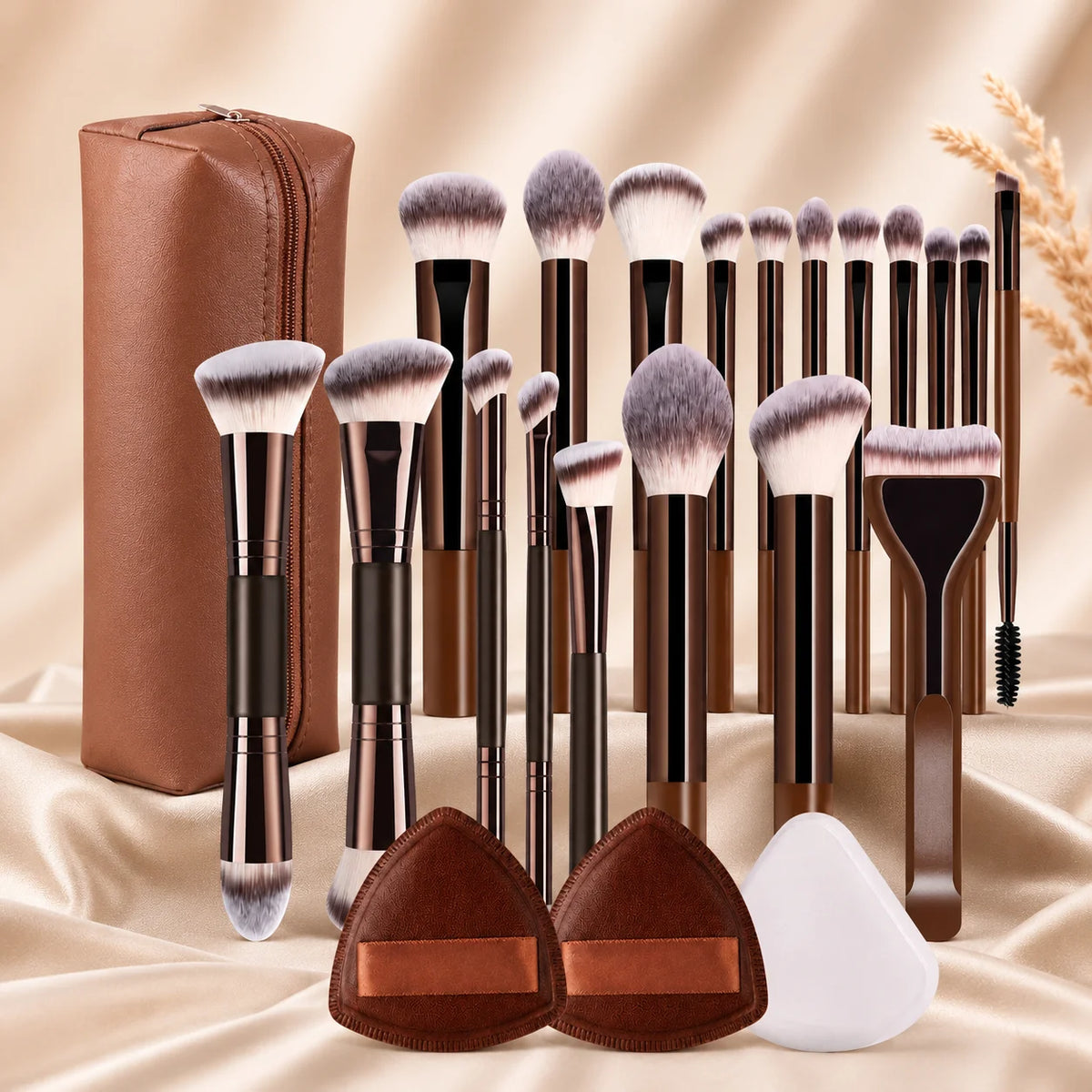 LUXEBLEND 19-Pc Dual-Ended Makeup Brush Set | Full Face Kit Makeup Brush Set QXL 19pcs