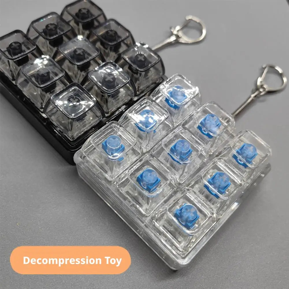 9-Key LED Fidget Keyboard Keychain | Clicky Tactile Toy Fidget Keychain Toy QXL
