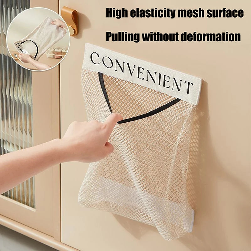 Wall-Mount Mesh Hanging Storage Bag | Kitchen Organizer Hanging Storage Organizer QXL