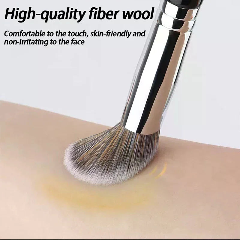 Wooden Handle Synthetic Makeup Brush – Foundation & Blush Makeup Brush QXL Default Title