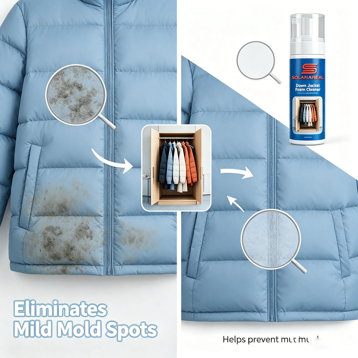 Puffer Jacket Dry Cleaning Foam | Easy Spot Stain Remover Dry Cleaning Foam QXL
