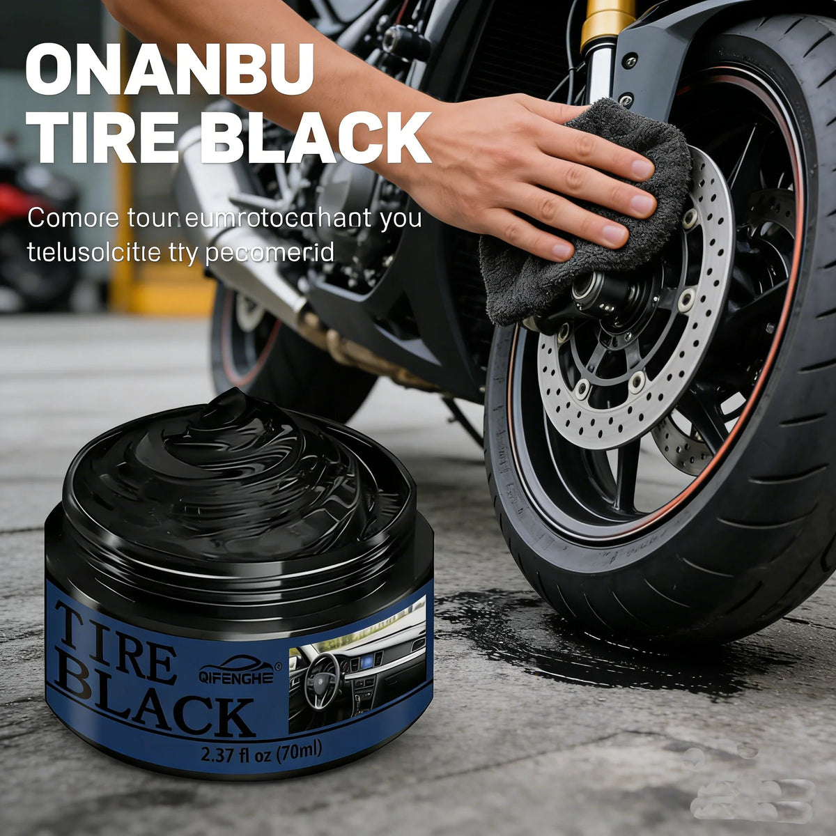 Tire Black Cream 70ml | Car Tire Shine & Rubber Renovator Tire Shine Cream QXL 100ml 1
