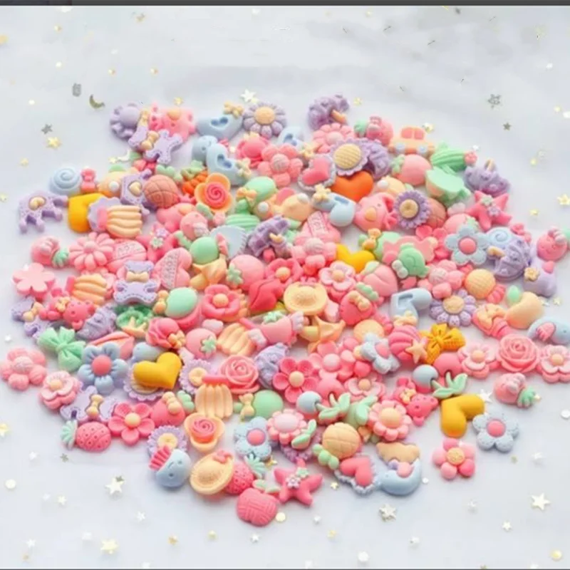 20-Pc 3D Kawaii Flower Nail Charms | Pink Resin Nail Art Set Nail Art Charms QXL