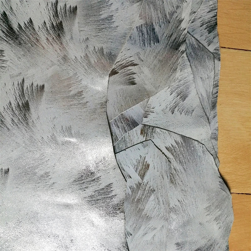 Silver White Sheepskin Leather 0.8–1mm | DIY Bag Craft Hide Leather Craft Fabric QXL Silver White 30x40cm China Mainland