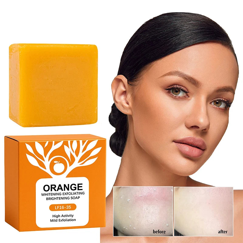 Orange Enzyme Exfoliating Brightening Soap Bar 100g – Face & Body Brightening Soap Bar QXL