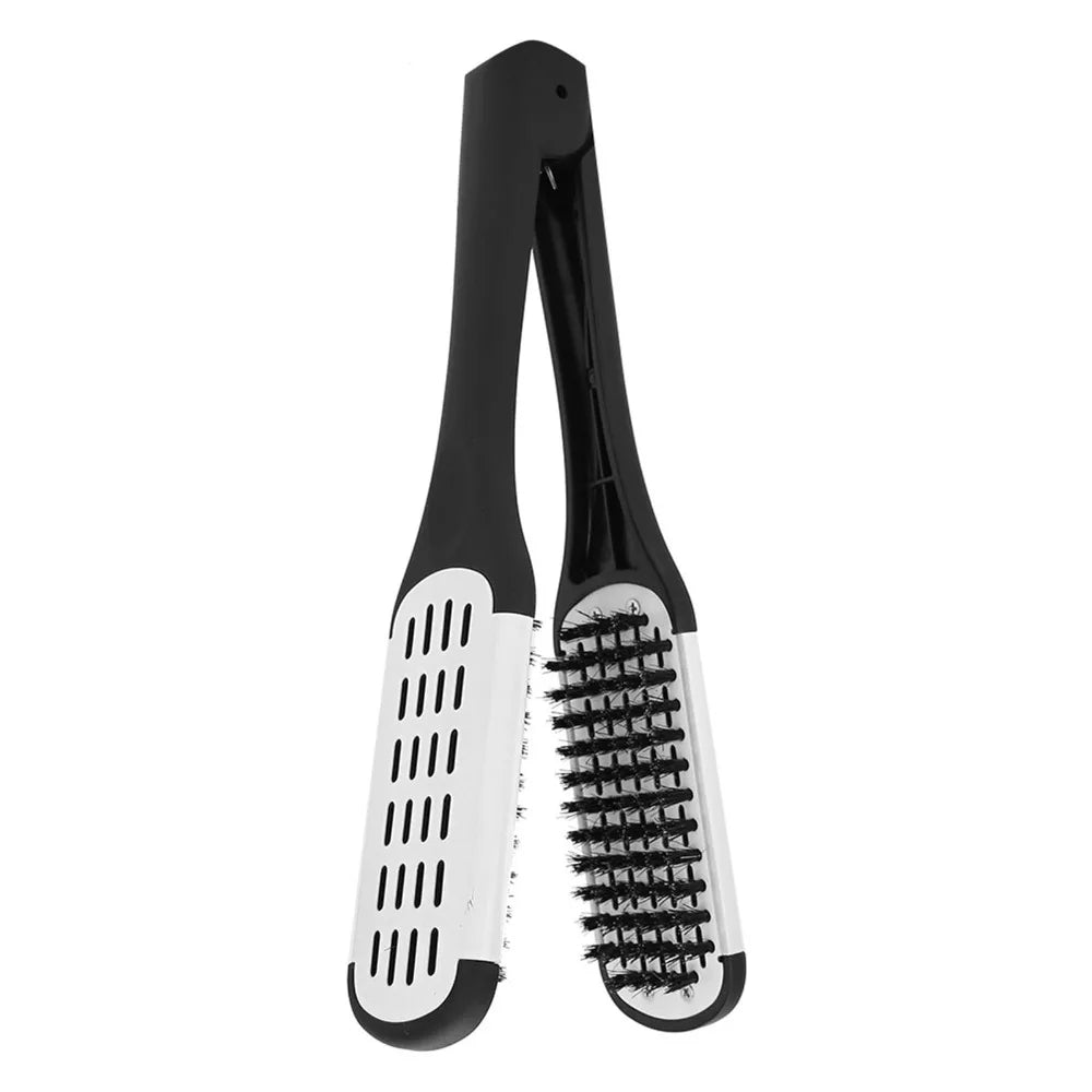 Anti-Static V-Shaped Double-Sided Hair Straightening Clamp Comb Hair Straightening Comb QXL