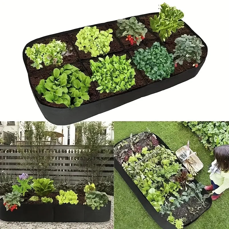 Extra Large 8-Grid Raised Garden Bed | Plant Fiber Planter Box Raised Garden Bed QXL