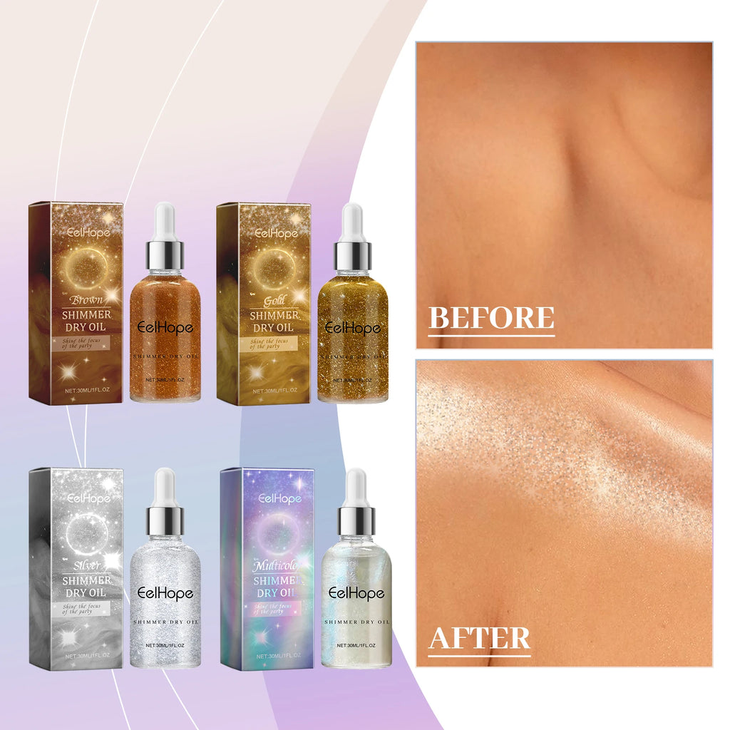 Eelhope Glitter Spray Highlighter – Skin, Hair & Face Shimmer Body Glitter Spray QXL