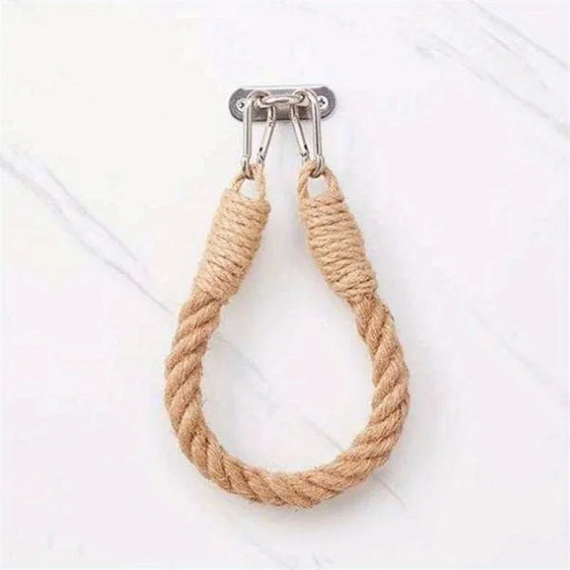 Retro Hemp Rope Toilet Paper Holder | Rust-Proof Steel Toilet Paper Holder QXL 1PC