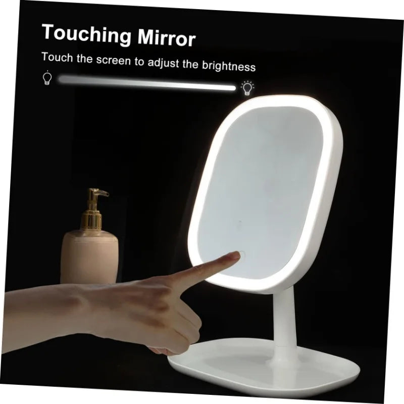 LED Touch Vanity Mirror | Illuminated Desktop Makeup Mirror LED Vanity Mirror QXL