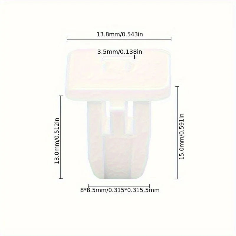 White Square Auto Trim Panel Clips | Bumper Retainer Fasteners Auto Panel Fastener Clips QXL
