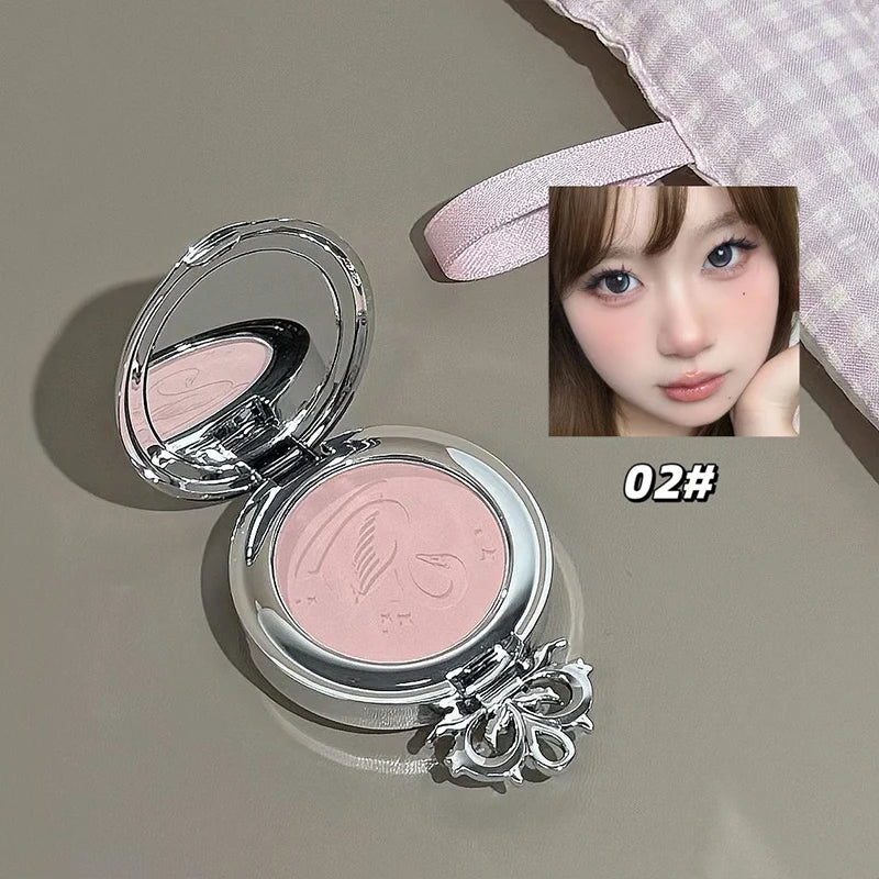 NICEKEY Matte Blush Palette – Peach Rose Cheek Tint & Contour Matte Blush Palette QXL