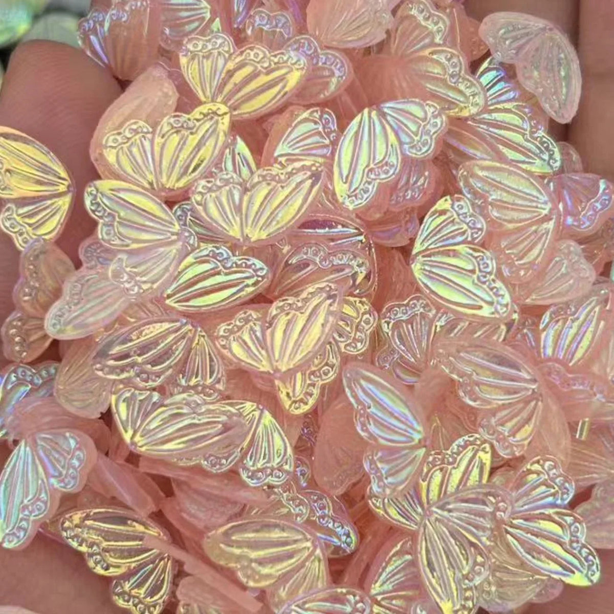 20-Pack Aurora Butterfly 3D Nail Charms | Kawaii Resin Rhinestones 3D Nail Charms QXL