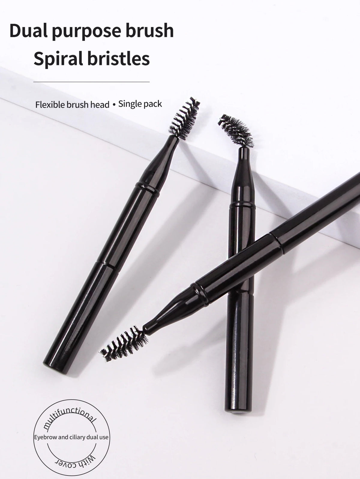 Bendable 2-in-1 Eyelash & Eyebrow Brush with Cover Eyebrow & Lash Brush QXL