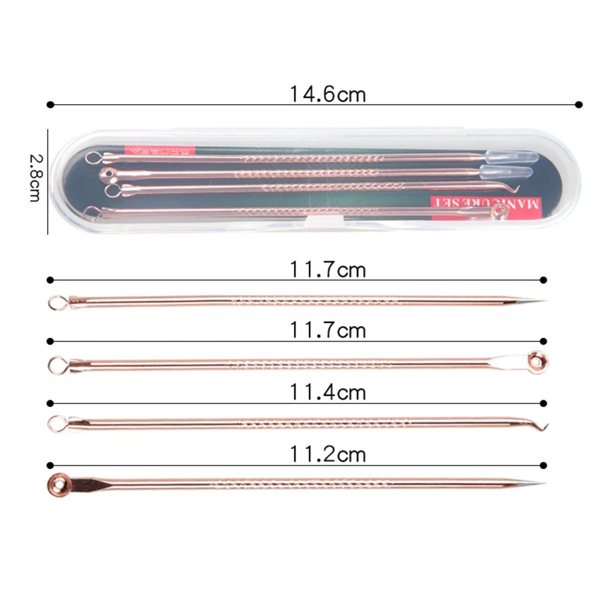 4-Piece Blackhead Extractor Tool Set | Stainless Steel Skin Care Blackhead Extractor Set QXL