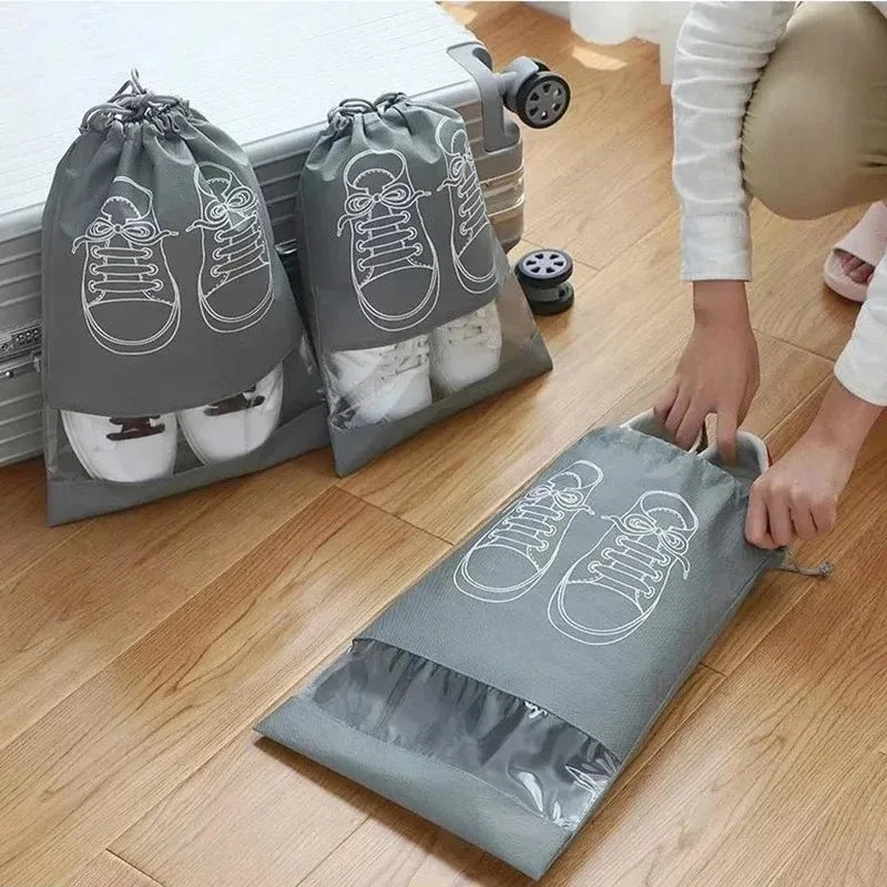 10-Pack Transparent Non-Woven Shoe Storage Bags with Zipper Shoe Storage Bags QXL