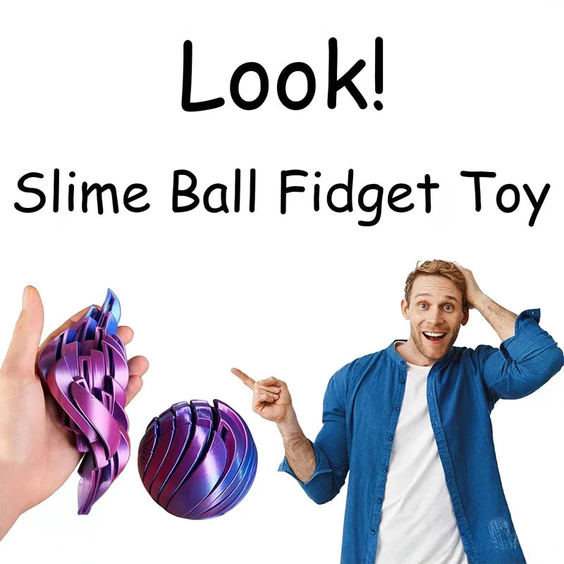 3D Printed Twistsphere Fidget Ball | Rotating Gear Flow Toy Fidget Toy QXL