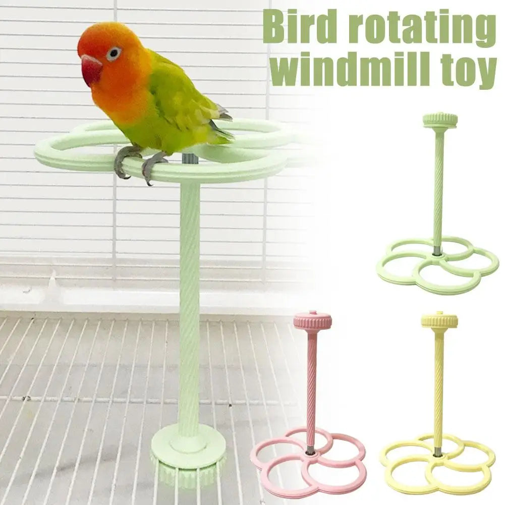 Rotating Windmill Bird Toy | Treat Dispenser for Parrot & Conure Bird Cage Toy QXL