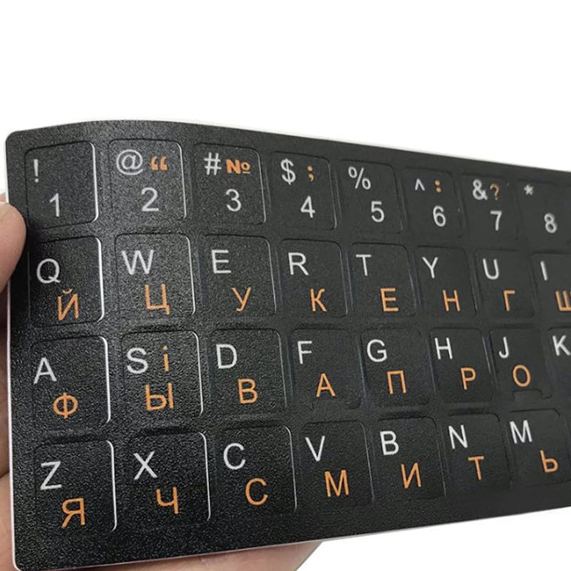 Ukrainian Black Keyboard Stickers | Durable PVC Alphabet Layout Keyboard Sticker QXL
