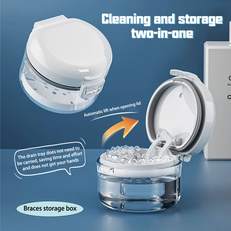 Portable Retainer & Aligner Soaking Case with Filter | YOVIP Retainer Soaking Case QXL