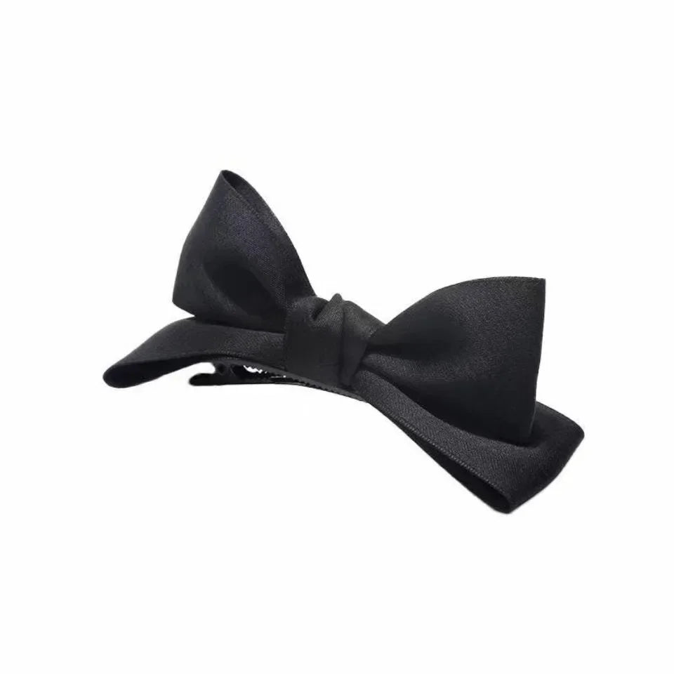 3D Red Bow Hair Clip | Korean Ribbon Barrette for Girls Bow Hair Clip QXL black