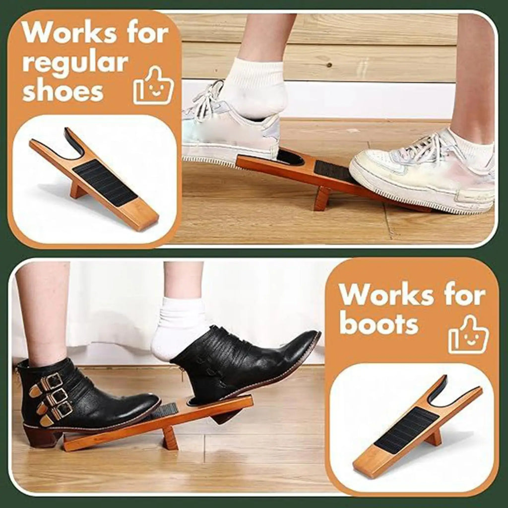 Wooden Cowboy Boot Jack | No-Bend Boot Puller & Remover Boot Jack Tool QXL
