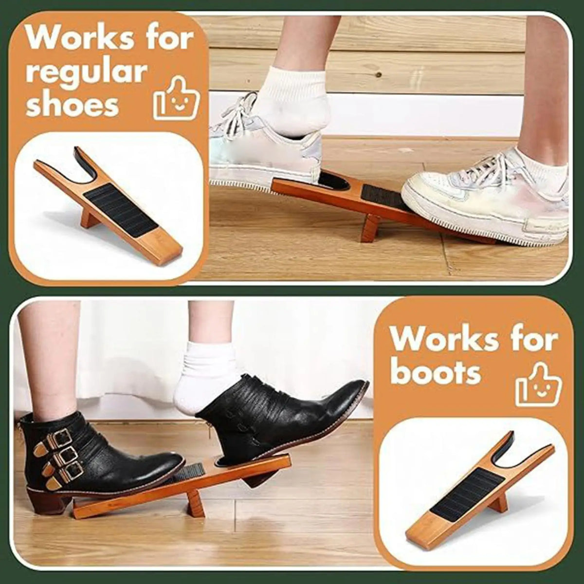 Wooden Cowboy Boot Jack | No-Bend Boot Puller & Remover Boot Jack Tool QXL