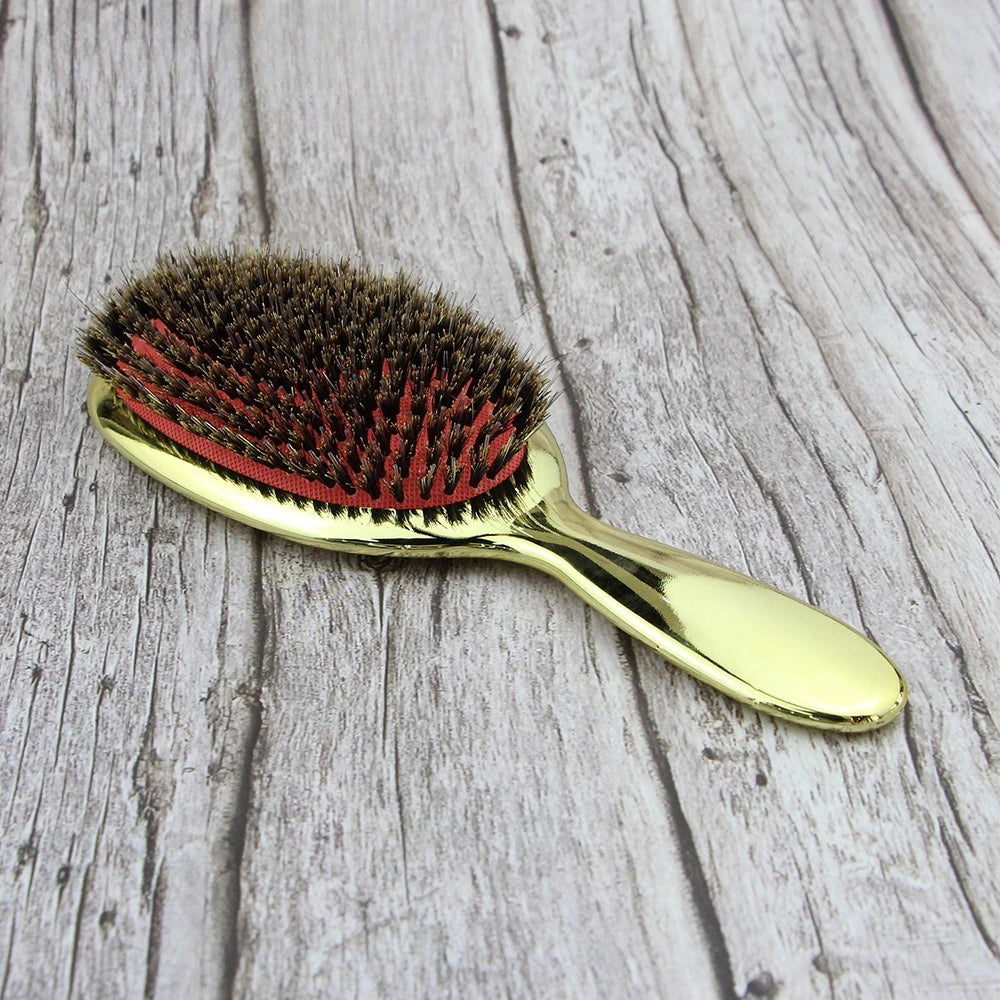 Boar Bristle Paddle Hair Brush | Anti-Static Scalp Massage Comb Paddle Hair Brush QXL