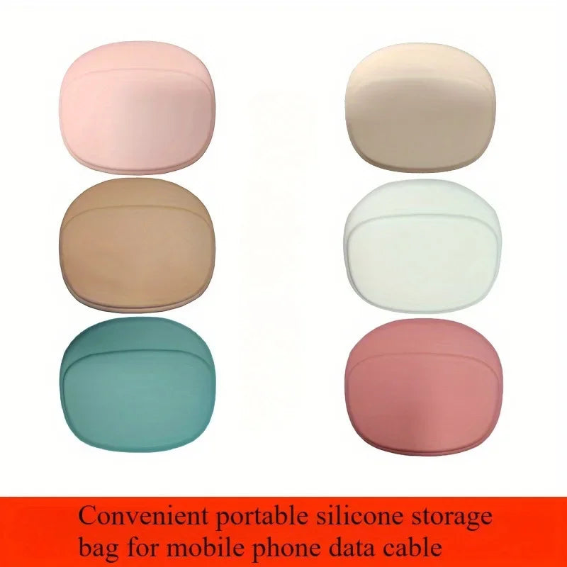 Silicone Cable & Earphone Storage Bag | Travel Organizer 1-3 Pack Silicone Storage Bag QXL