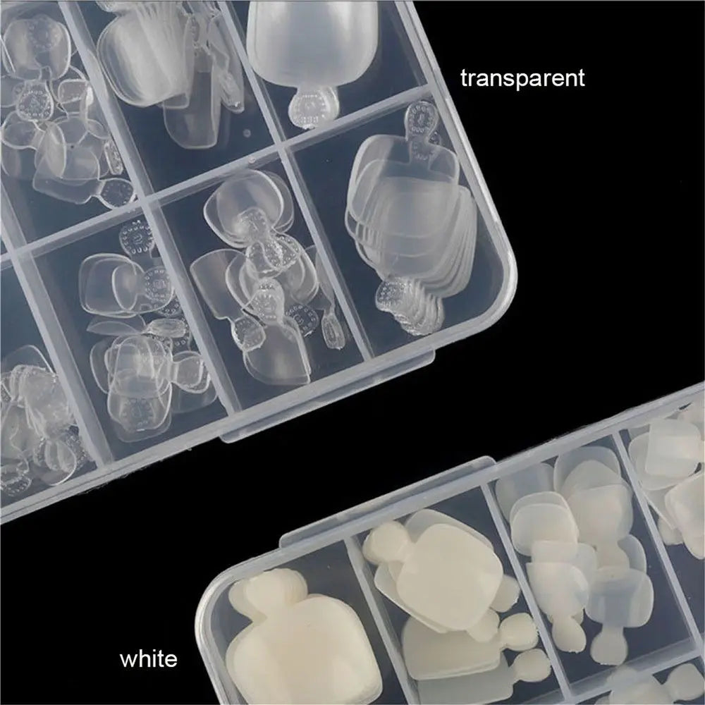 100-Pack Clear False Toenail Tips | 10 Sizes Full Nail Set False Toenail Tips QXL
